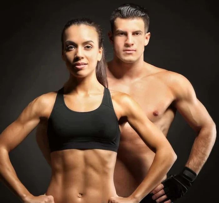 Fit man and woman